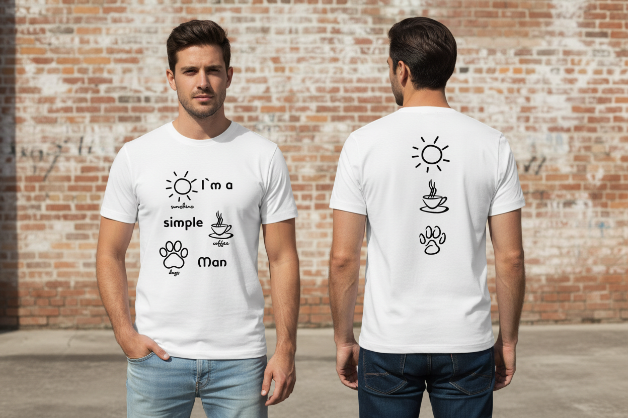 Zwei Männer in weißen T-Shirts