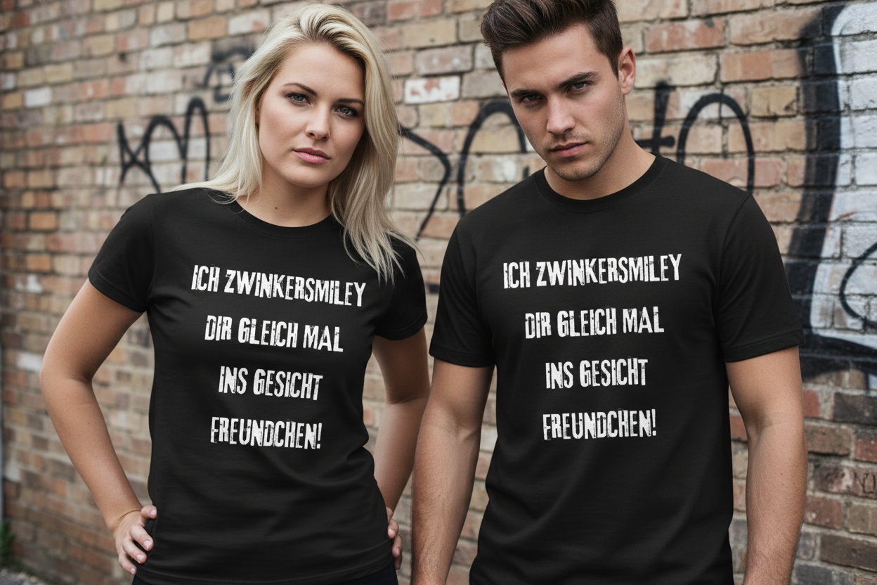 Zwinkersmiley Schwarz – Couple Rock Style
